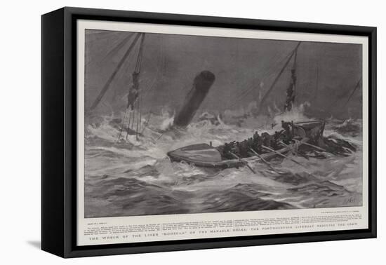 The Wreck of the Liner Mohegan on the Manacle Rocks, the Porthoustock Lifeboat Rescuing the Crew-Joseph Nash-Framed Premier Image Canvas