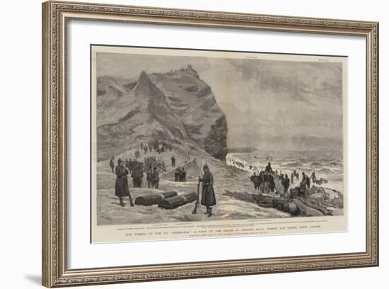 The Wreck of the Ss Roumania, a View of the Beach at Gronho, Spain, Where the Vessel Went Ashore-Joseph Nash-Framed Giclee Print