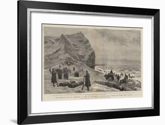 The Wreck of the Ss Roumania, a View of the Beach at Gronho, Spain, Where the Vessel Went Ashore-Joseph Nash-Framed Giclee Print