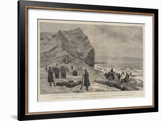 The Wreck of the Ss Roumania, a View of the Beach at Gronho, Spain, Where the Vessel Went Ashore-Joseph Nash-Framed Giclee Print