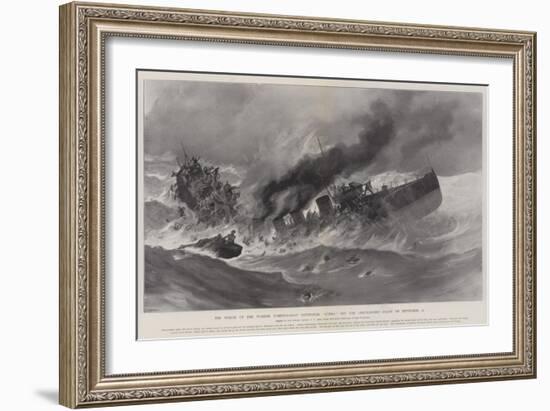 The Wreck of the Turbine Torpedo-Boat Destroyer Cobra Off the Lincolnshire Coast on 18 September-Fred T. Jane-Framed Giclee Print