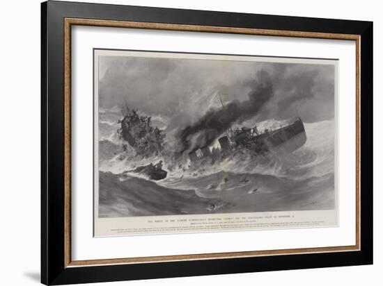 The Wreck of the Turbine Torpedo-Boat Destroyer Cobra Off the Lincolnshire Coast on 18 September-Fred T. Jane-Framed Giclee Print