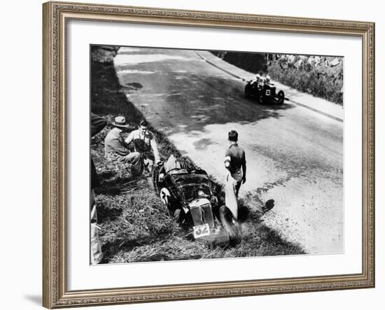 The Wreckage of Goldie Gardner's MG J4, Tourist Trophy, Ards-Belfast, 1932-null-Framed Photographic Print