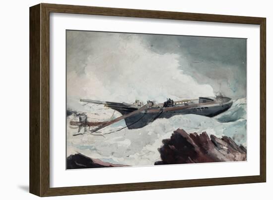 The Wrecked Schooner, C.1900-10-Winslow Homer-Framed Giclee Print