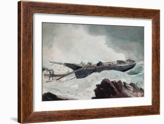 The Wrecked Schooner, C.1900-10-Winslow Homer-Framed Giclee Print