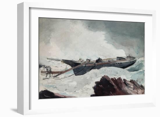 The Wrecked Schooner, C.1900-10-Winslow Homer-Framed Giclee Print