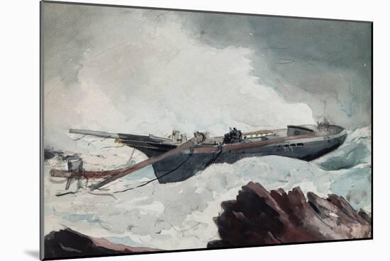 The Wrecked Schooner, C.1900-10-Winslow Homer-Mounted Giclee Print