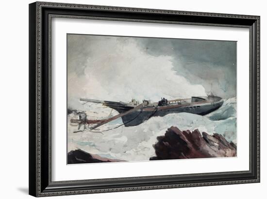 The Wrecked Schooner, C.1900-10-Winslow Homer-Framed Giclee Print