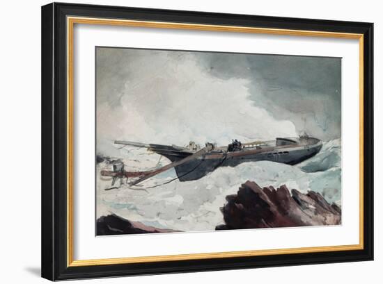 The Wrecked Schooner, C.1900-10-Winslow Homer-Framed Giclee Print