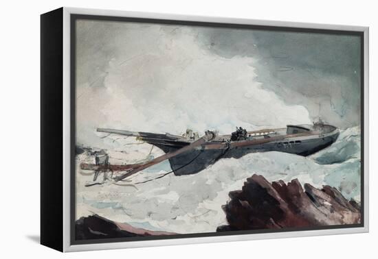 The Wrecked Schooner, C.1900-10-Winslow Homer-Framed Premier Image Canvas