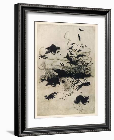 The Wren and the Bear-Arthur Rackham-Framed Art Print