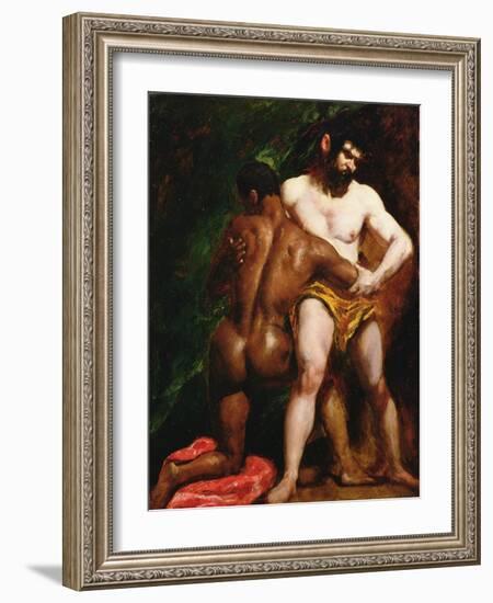 The Wrestlers, 1835-45-William Etty-Framed Giclee Print