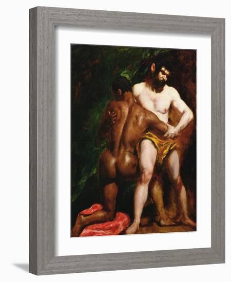 The Wrestlers, 1835-45-William Etty-Framed Giclee Print