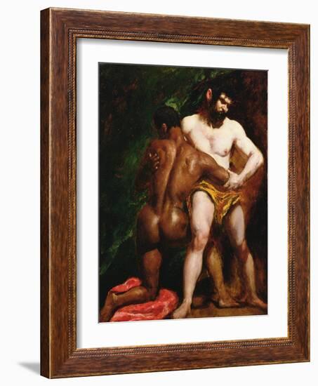 The Wrestlers, 1835-45-William Etty-Framed Giclee Print