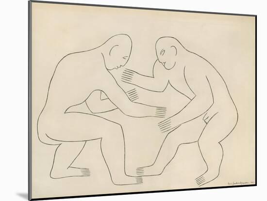 The Wrestlers, 1913-Henri Gaudier-brzeska-Mounted Giclee Print