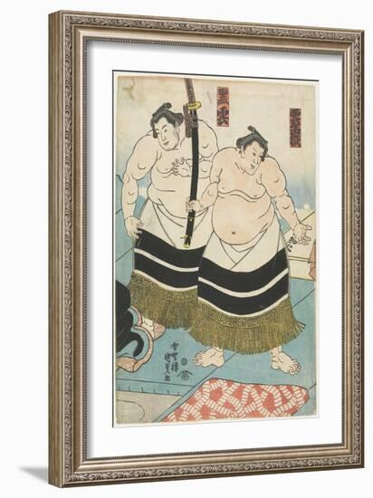 The Wrestlers Unjodake and Kurokumo, 1843-1847-Utagawa Kunisada-Framed Giclee Print