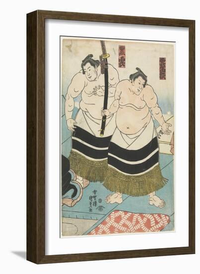 The Wrestlers Unjodake and Kurokumo, 1843-1847-Utagawa Kunisada-Framed Giclee Print