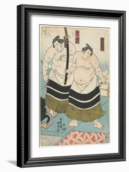 The Wrestlers Unjodake and Kurokumo, 1843-1847-Utagawa Kunisada-Framed Giclee Print