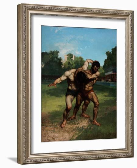 The Wrestlers-Gustave Courbet-Framed Giclee Print