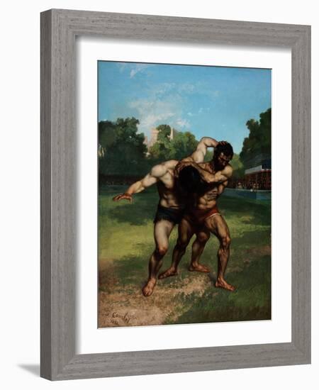 The Wrestlers-Gustave Courbet-Framed Giclee Print