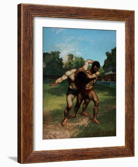 The Wrestlers-Gustave Courbet-Framed Giclee Print