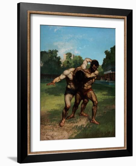 The Wrestlers-Gustave Courbet-Framed Giclee Print