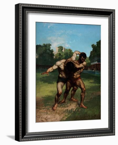 The Wrestlers-Gustave Courbet-Framed Giclee Print