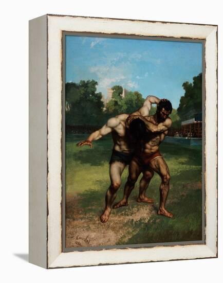 The Wrestlers-Gustave Courbet-Framed Premier Image Canvas