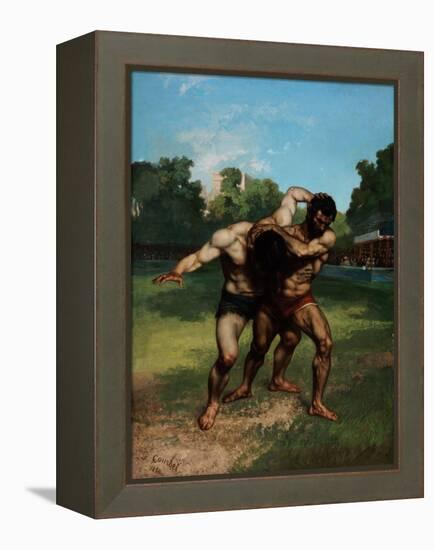 The Wrestlers-Gustave Courbet-Framed Premier Image Canvas