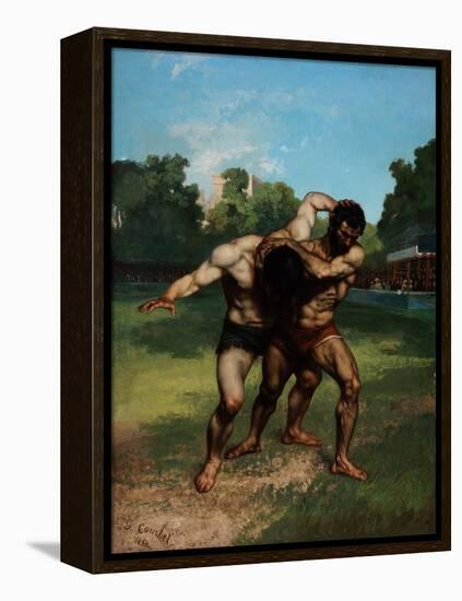 The Wrestlers-Gustave Courbet-Framed Premier Image Canvas