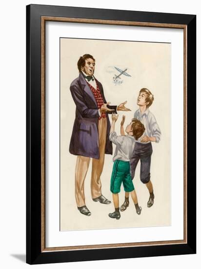 The Wright Brothers as Boys, Given a Toy Plane by their Father-Peter Jackson-Framed Giclee Print