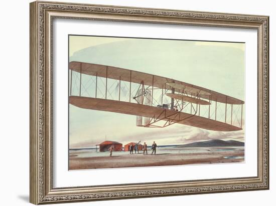 The Wright Brothers at Kitty Hawk, North Carolina, in 1903-American School-Framed Giclee Print