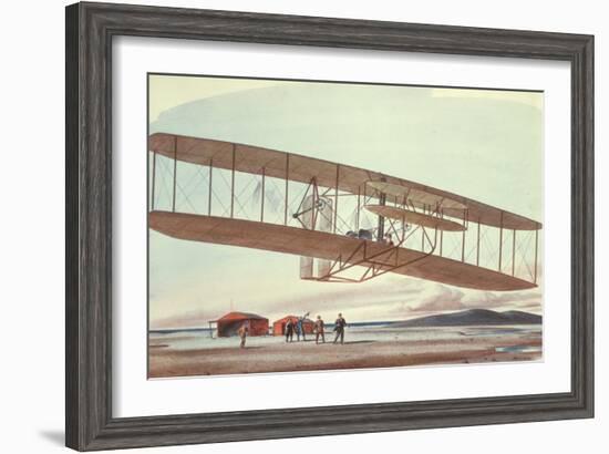 The Wright Brothers at Kitty Hawk, North Carolina, in 1903-American School-Framed Giclee Print