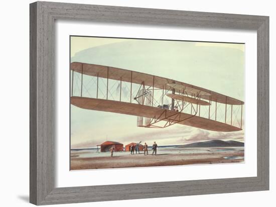 The Wright Brothers at Kitty Hawk, North Carolina, in 1903-American School-Framed Giclee Print