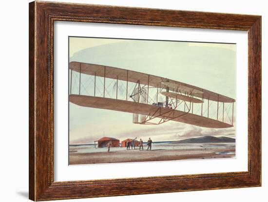 The Wright Brothers at Kitty Hawk, North Carolina, in 1903-American School-Framed Giclee Print