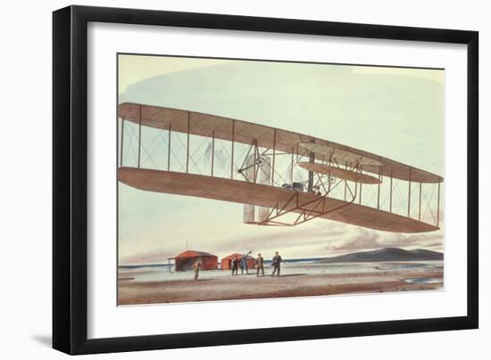 The Wright Brothers at Kitty Hawk, North Carolina, in 1903-American School-Framed Giclee Print