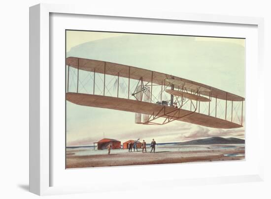 The Wright Brothers at Kitty Hawk, North Carolina, in 1903-American School-Framed Giclee Print