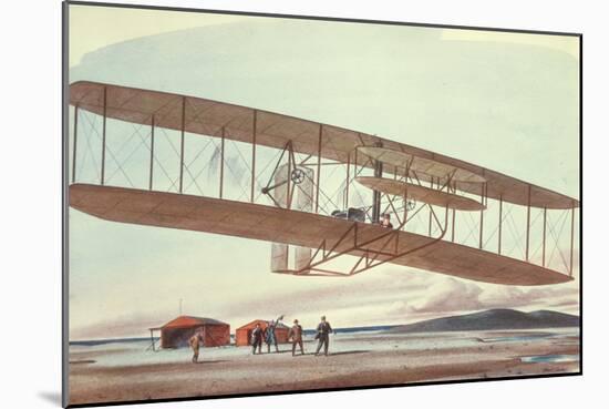 The Wright Brothers at Kitty Hawk, North Carolina, in 1903-American School-Mounted Giclee Print