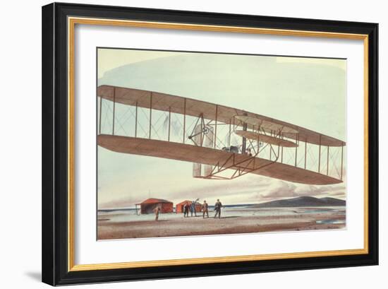 The Wright Brothers at Kitty Hawk, North Carolina, in 1903-American School-Framed Giclee Print