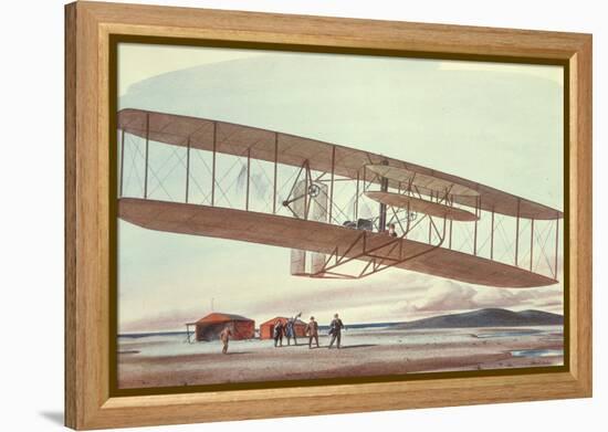 The Wright Brothers at Kitty Hawk, North Carolina, in 1903-American School-Framed Premier Image Canvas