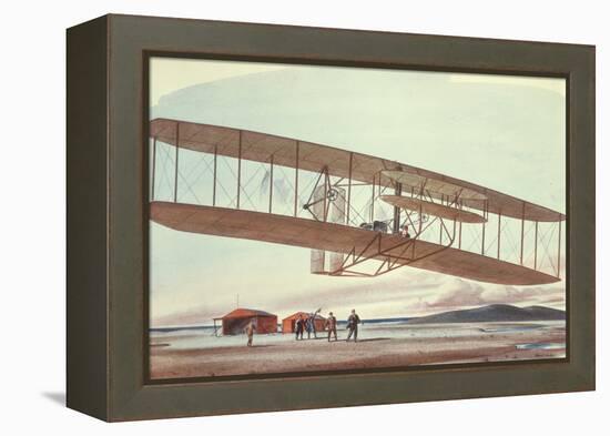 The Wright Brothers at Kitty Hawk, North Carolina, in 1903-American School-Framed Premier Image Canvas