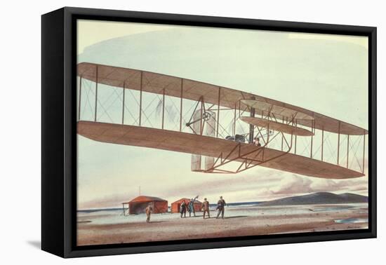 The Wright Brothers at Kitty Hawk, North Carolina, in 1903-American School-Framed Premier Image Canvas