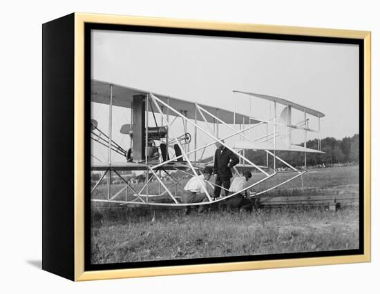 The Wright Brothers put a plane on the launch rail for the first Army flight at Fort Myer-Harris & Ewing-Framed Premier Image Canvas