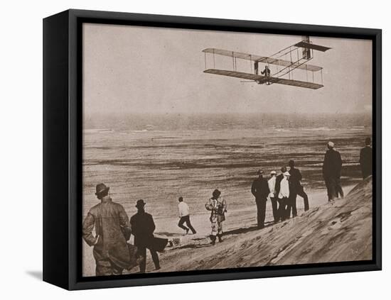 The Wright Brothers Testing an Early Plane at Kitty Hawk, North Carolina-null-Framed Premier Image Canvas