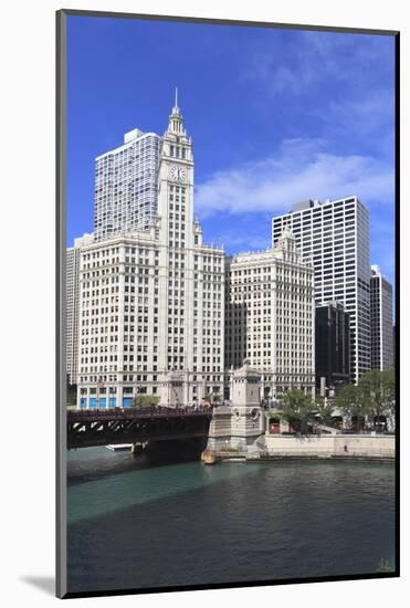 The Wrigley Building and Chicago River, Chicago, Illinois, United States of America, North America-Amanda Hall-Mounted Photographic Print