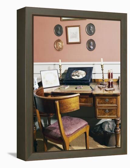 The Writer's Desk, Birthplace of Hans Christian Andersen, Odense, Syddanmark, Denmark-null-Framed Premier Image Canvas