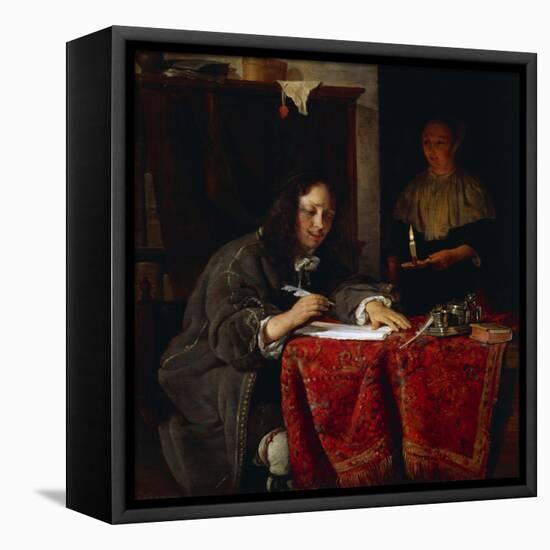 The Writer-Gabriel Metsu-Framed Premier Image Canvas