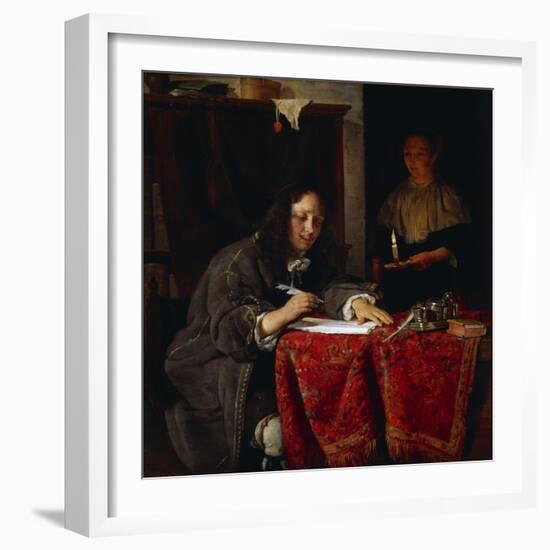 The Writer-Gabriel Metsu-Framed Giclee Print