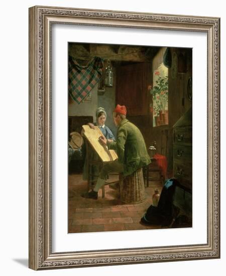 The Writing Lesson, 1855-James Collinson-Framed Giclee Print