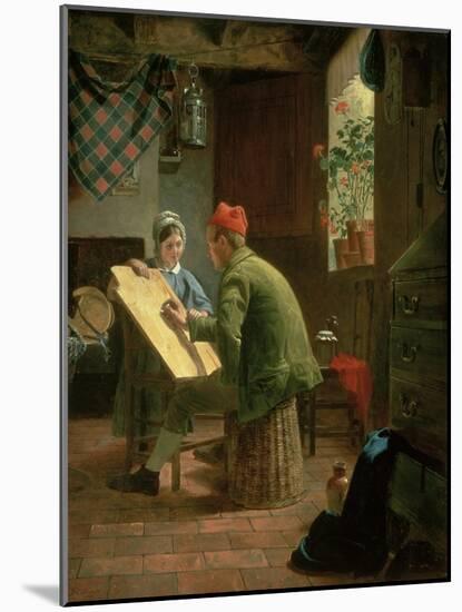 The Writing Lesson, 1855-James Collinson-Mounted Giclee Print